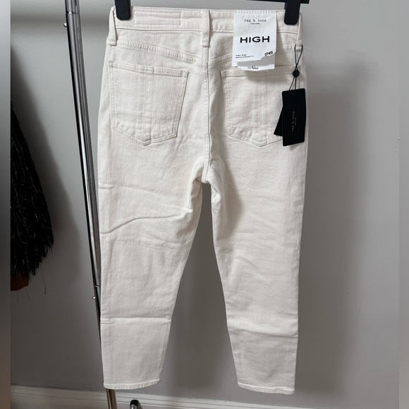 NWT RAG & BONE Nina High Rise Ankle Cigarette Ecru Jeans in 26 size - Picture 7 of 17